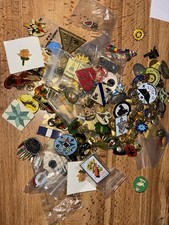 Vtg  Lapel Pin Back Pinback Lot of Hat Jacket Vest Badge Bulk 500 picture