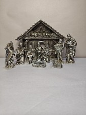 International Silver Co~Christmas Nativity/Manger & Figurines~10 Pieces picture