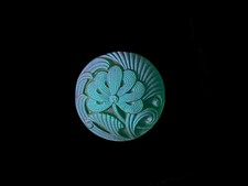 18mm  Czech Pincushion Button Green Blue Luster AB Matte Finish With Metal Shank picture