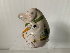 VINTAGE FRENCH FAIENCE POTTERY PIG MONEYBOX - QUIMPER INTEREST picture