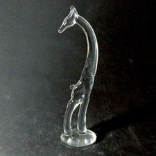 HEISEY TURNED GIRAFFE, Art Deco Glass, 10 7/8 in,  Made In USA picture