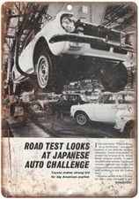 Retro Auto Road Test Vintage Car Ad Reproduction Metal Sign A415 picture