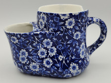Crownford China Co Burleigh Blue Calico Shaving Mug Staffordshire picture