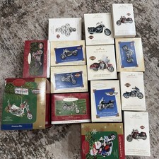 Hallmark Keepsake Harley-Davidson Motorcycle Christmas Ornaments, Lot of 14 picture