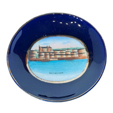 COBH QUEENSTOWN IRELAND Souvenir Porcelain Cobalt Trinket DISH PLATE picture