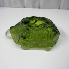Vintage LE Smith Green Turtle Glass Fairy Lamp READ picture