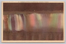Horseshoe Falls Illuminated Niagara Canada Postcard The Harris Litho Toronto picture