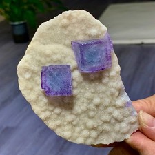 168G Natural Rare transparent  purple cubic fluorite mineral crystal /China picture