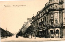 Vintage Munich Germany Prinz-Regenten-Strasse Street Scene Postcard picture