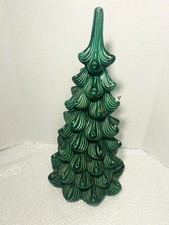 Vtg 70’s 20in Atlantic Mold Ceramic Christmas Tree TOP ONLY Waterfall Branch picture