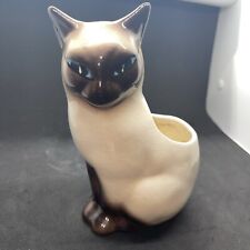 Vintage Siamese Cat Ceramic Planter Pot 5.5