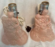 1930s BANJO southern belle gown pink glass boy & girl  Lamps picture