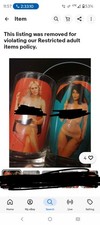 Vintage 1970s Peek A Boo Striptease Novelty Bar Glass Tumbler Pin Up Spencer... picture