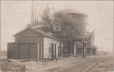 Railroad Depot Train Station Water Tower Flagler Colorado CO RPPC 1912 Postcard picture