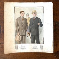 Antique Guaranteed All Wool Tailored Suits Fabric Swatch Sample Page picture
