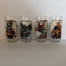Vintage 1985 Goonies Movie Collector Promo Glasses Set of 4 Godfather s Pizza picture