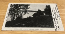 Antique Wisconsin Postcard LAKE MILLS Rock Lake Scene 1906 picture