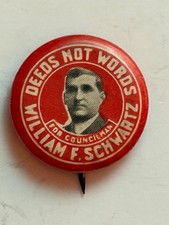 1923 Buffalo, NY For Councilman William F. Schwartz political campaign pin picture
