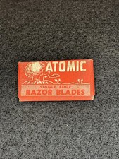 Vintage 1947-55 New ATOMIC Single Edge Razor Blades Atomic Blade Co Knoxville TN picture