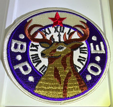 Elks BPOE B.P.O.E. Fraternal Organization Round Embroidered Deer Head Patch picture