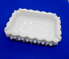 Fenton Hobnail Milk Glass Ashtray, Soap Dish- Rectangle-Vintage picture