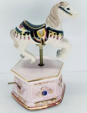Schmid Carousel Horse Music Box Yamada Revolving Tulips Amsterdam Working Exclnt picture