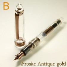 NAGASAWA × Sailor Profit Demonstrator Fountain Pen Antique Gold 14K B Nib picture