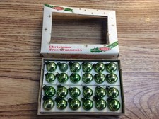 Vintage Shiny Brite Christmas Ornaments Set of 2 Dozen MINI Ornament - All Green picture