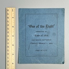 Vtg 1918 Monessen PA High School Play Program WWI Motz Lumber Westmoreland Co picture