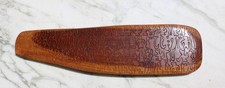 VTG Rongorongo Oval Tablet Easter Island Original Wood Carved Glyphs Display picture