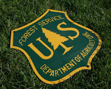 VINTAGE FOREST SERVICE PORCELAIN ENTRANCE US SIGN PARK RANGER NATIONAL RARE AD picture