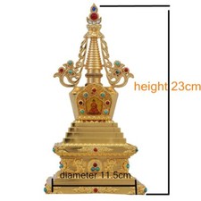 7-inch Exquisitely Carved Tibetan Buddhism Stupa Instrument Decoration picture