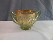 Vintage Imperial Marigold VASELINE Carnival Glass Pansy Sugar Bowl picture