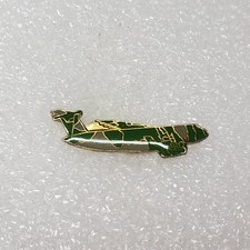Vintage C-141 Starlifter Military Airplane Lapel Pin Green Camo Clutch Back picture