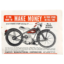 1950 Simplex Serv-Cycle Motorcycle Advertisement Vintage Transportation A5E picture