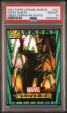 2024 TOPPS CHROME MARVEL GREEN GAMMA RAYWAVE #101 GREEN GOBLIN 74/99 PSA 10 picture