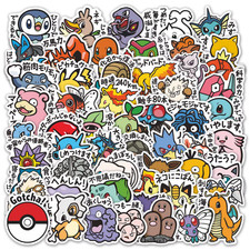 Pokemon Stickers 56 Pack Set Japan Theme Japanese Pocket Monsters Big Size 2-3In picture