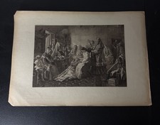 1893 Gebbie & Co Antique Victorian Engraving Historical Interior Scene Print picture