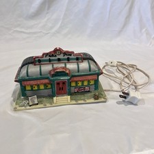 Santa’s Best Spirit of America Papa Joe’s Diner Pepsi Lighted Christmas Village picture