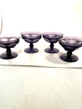 Sherbet bowls, ice cream,desert cups, irradiated purple, Set of 4 picture