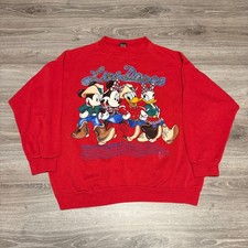 Vintage 90s Disney Western Line Dance Cowboy Mickey Minnie Donald Daisy Adult XL picture