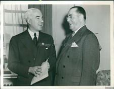 1945 Postmaster Wm Mccarthy Sells Stamps To Edward Stettinius Politics Photo 6x8 picture