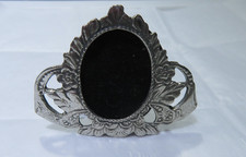 Fine Pewter Elias Style Miniature Oval Picture Frame 1.75x 1.25” Antique Easel picture