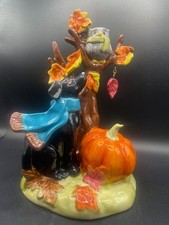 Blue Sky Clayworks Heather Goldminc Fall Autumn Tree Lab Pumkin Owl Ceramic Deco picture
