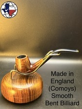 Vintage Made In England (Comoys Sub) Smooth Bent Billiard Tobacco Pipe picture