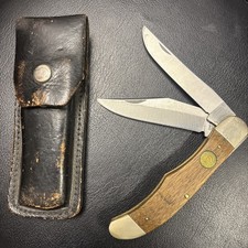 Vintage Chicago Cutlery USA P19 Folding Hunter Pocket Knife w/ Sheath picture