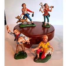 Vintage Fontanini Italy Villagers with Animals Figurines Set 4 Hand Painted picture