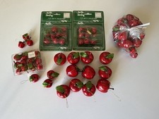 Vintage Lot Of Apple Ornaments Large Small Shiny Red 90's picture