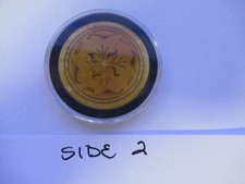 VINTAGE OLD WEST SCRIMSHAW FLOWER POKER CHIP *  picture