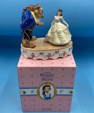 Vintage Schmid Walt Disney Beauty and The Beast Porcelain Music Box With Box picture